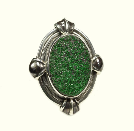 Echo of the Dreamer Large Green Drusy Statement Ring