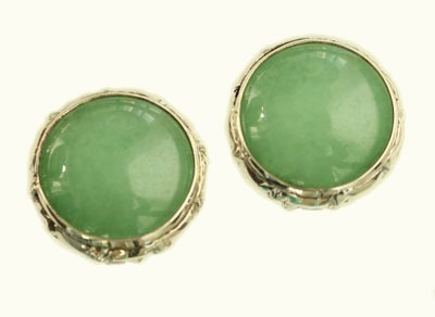 Amy Kahn Russell Green Quartz Clip Earrings