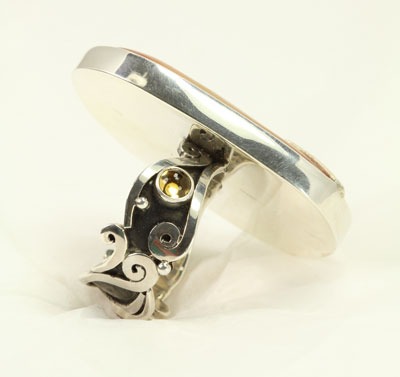 Echo of the Dreamer Large Carnelian Drusy Statement Ring