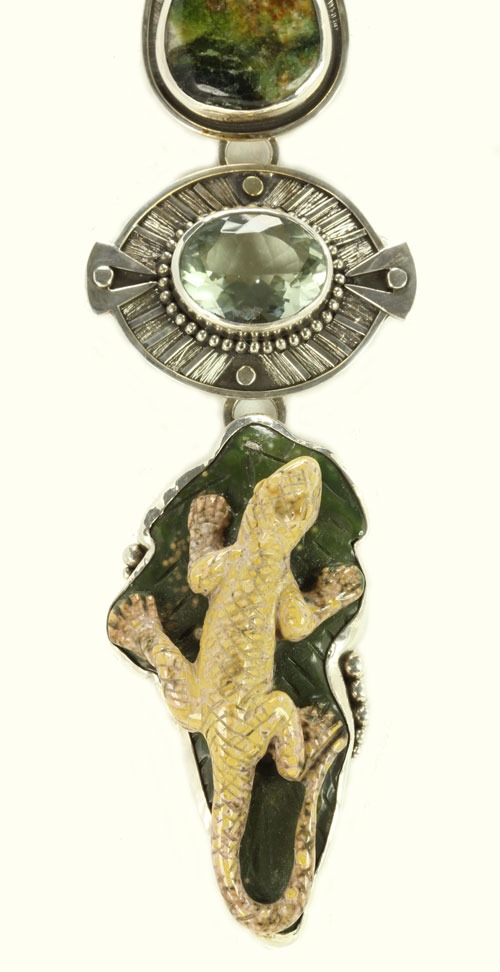 Echo of the Dreamer Lizard Statement Pendant