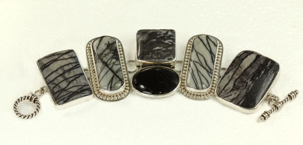 Amy Kahn Russell Zebra Stone Large Statement Bracelet  