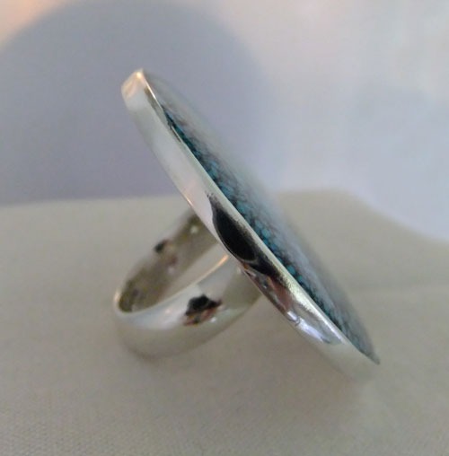 Large Turquoise Statement Ring--Adjustable--Fits sizes 5-11