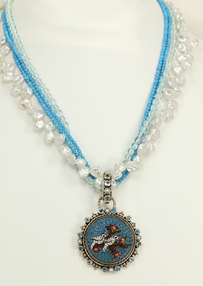 Antique Micro-Mosaic Bird Necklace