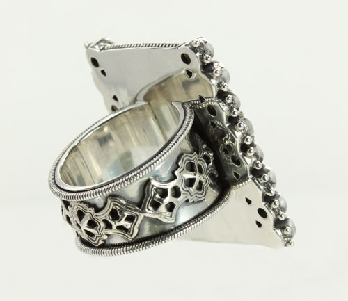 Antique Rectangular Micro-Mosaic Ring 