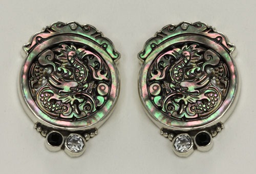 Carved Dragon Post Earrings