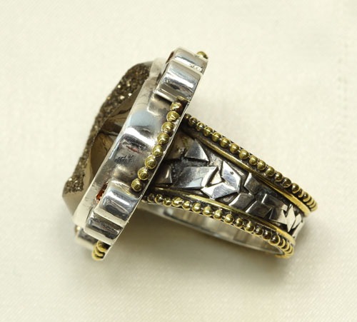 Chocolate Drusy Ring with Gemstones