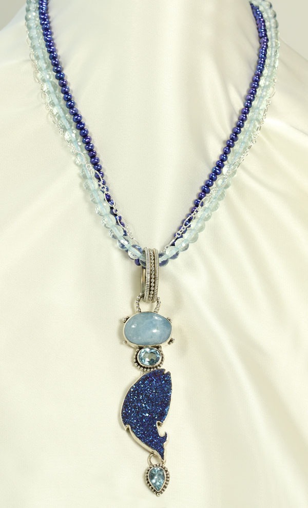 Drusy & Opal Fish Necklace