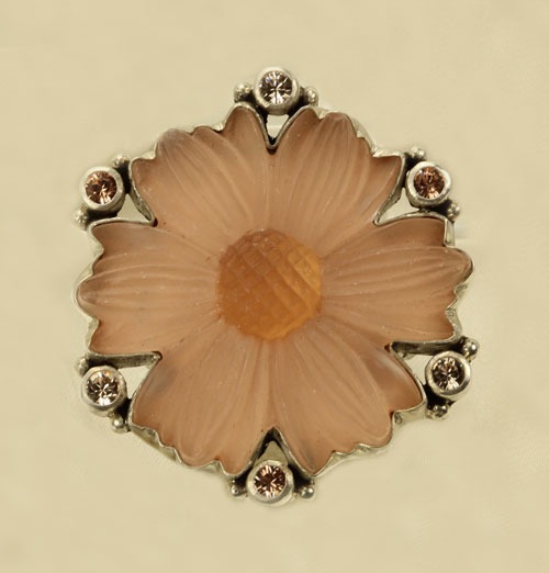 Frosted Peach Flower Ring