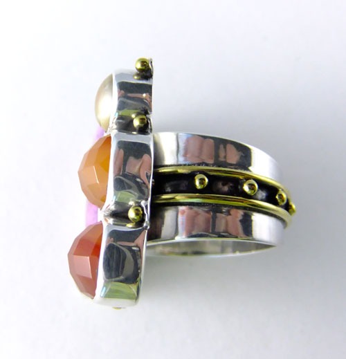 Fuschia Gem Cluster Ring