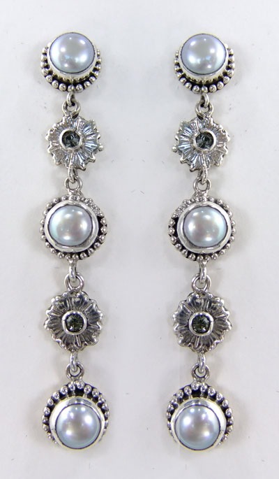 Platinum Pearl Long Post Dangles