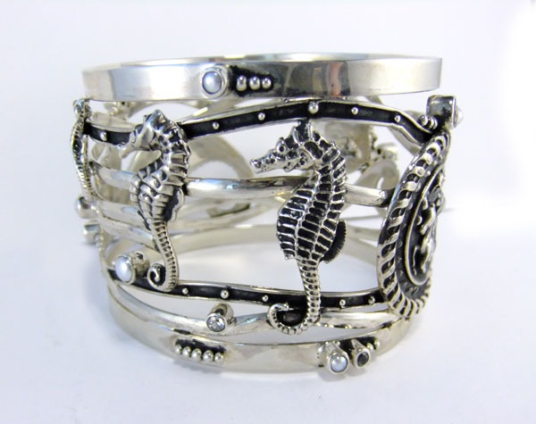Seahorse Statement Bangle Bracelet