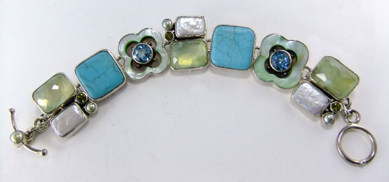 Turquoise and Prehnite Bracelet--REGULAR PRICE $484.00