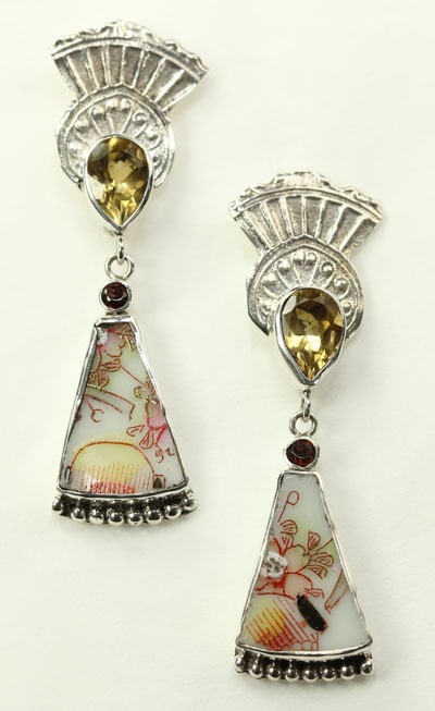 Mars & Valentine Asian Tile Post Dangles