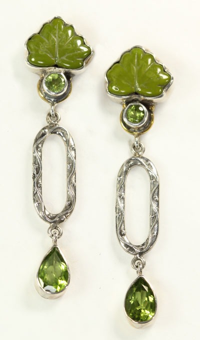Mars & Valentine Green Grass Post Dangles