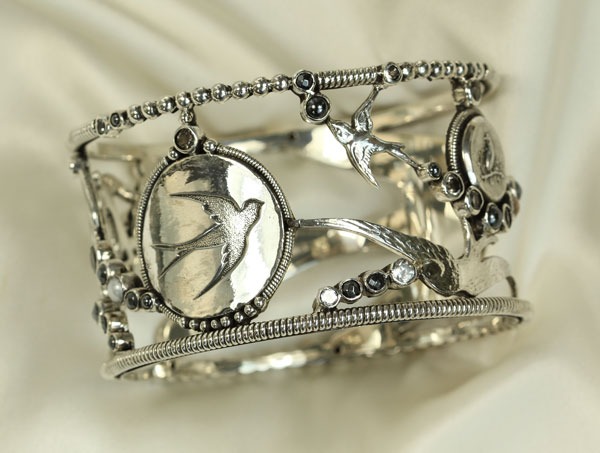 Sterling Silver Bird Bangle