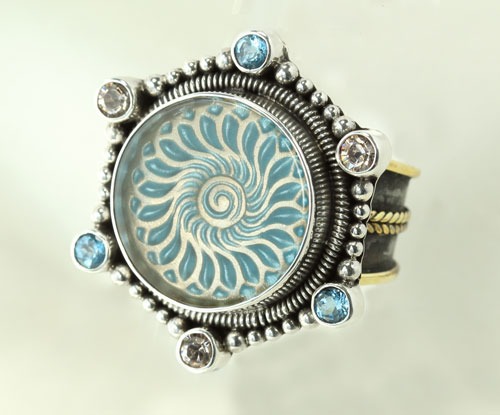 Aqua Swirl Ring
