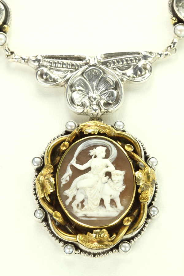 Mars & Valentine Antique Diana Shell Cameo Pendant