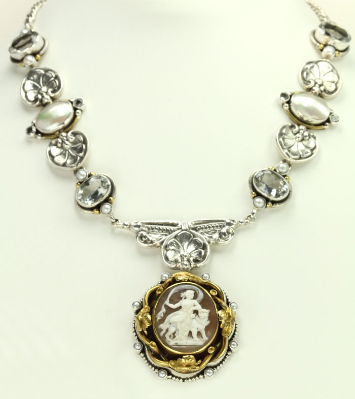 Mars & Valentine Antique Diana Shell Cameo Pendant