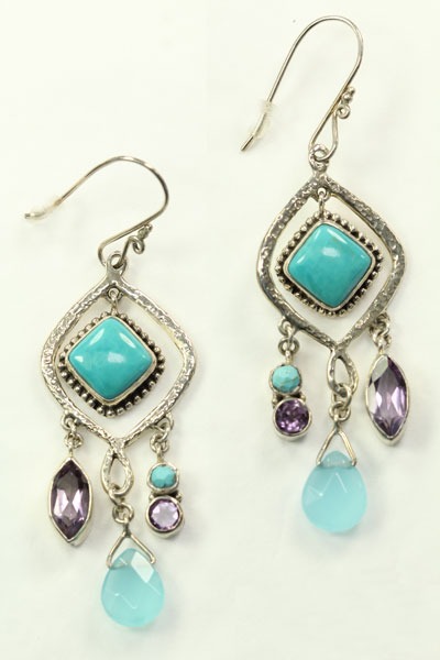 Echo of the Dreamer Amethyst & Turquoise Earrings