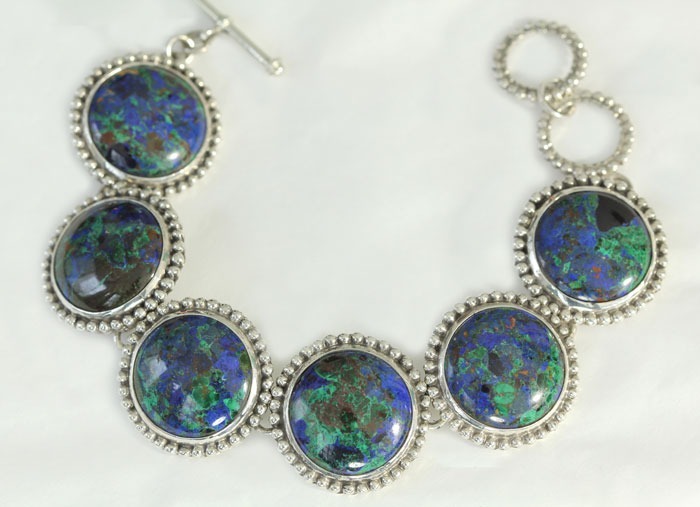 Echo of the Dreamer Azurite Malachite Clip Earrings