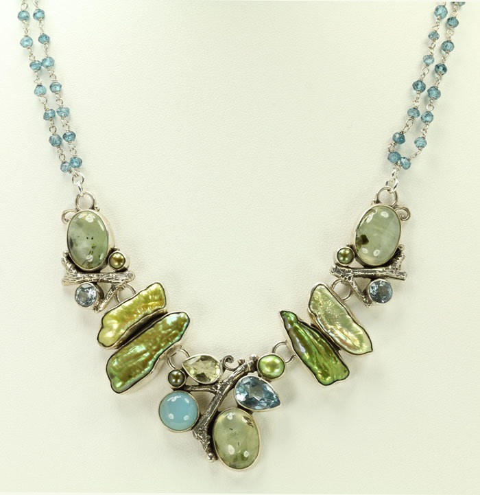 Echo of the Dreamer Gemstone & Pearl Collar
