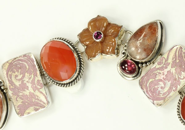 Echo of the Dreamer Rhodolite & Carnelian Bracelet
