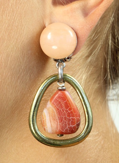 Nature Bijoux Aventurine & Fire Agate Clip Dangles