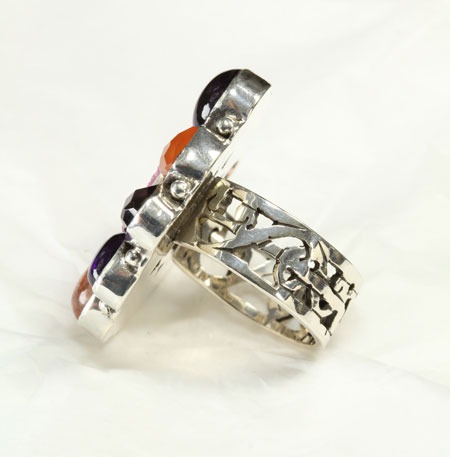 Echo of the Dreamer Pink Drusy Petal Ring
