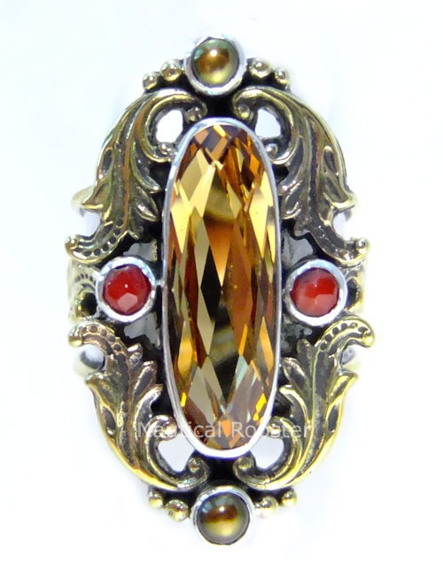 Mars & Valentine Coral & Green Pearl with Austrian Glass