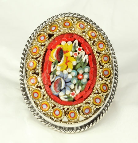 Very Large Antique Micro-Mosaic Ring