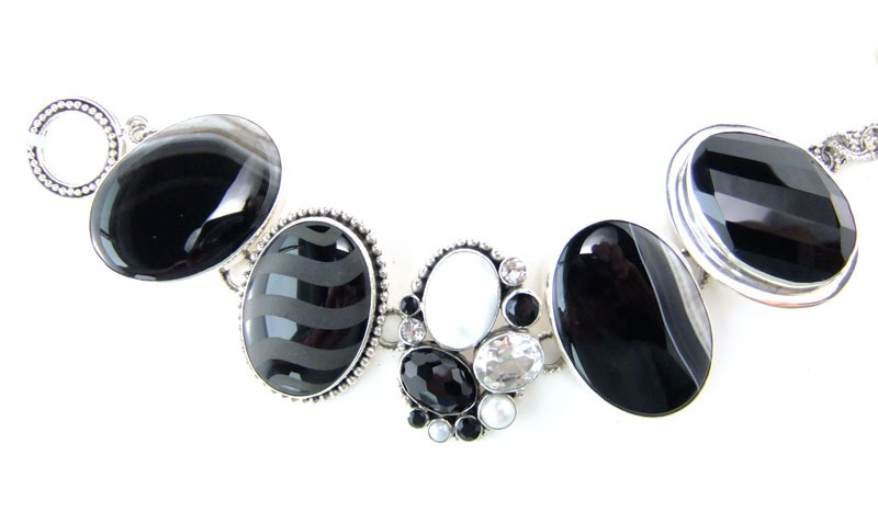 Sardonyx & Onyx Ovals Bracelet