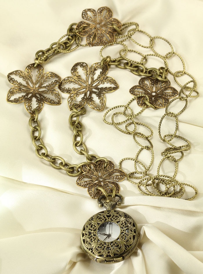 Amy Kahn Russell Watch Pendant on 34" Necklace