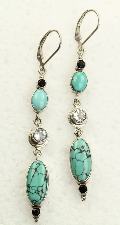 Echo of the DreamerTurquoise & Black Onyx Dangles