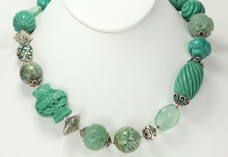Amy Kahn Russell Cinnabar & Jade Necklace--MATCHING EARRINGS--REGULAR PRICE $325.00