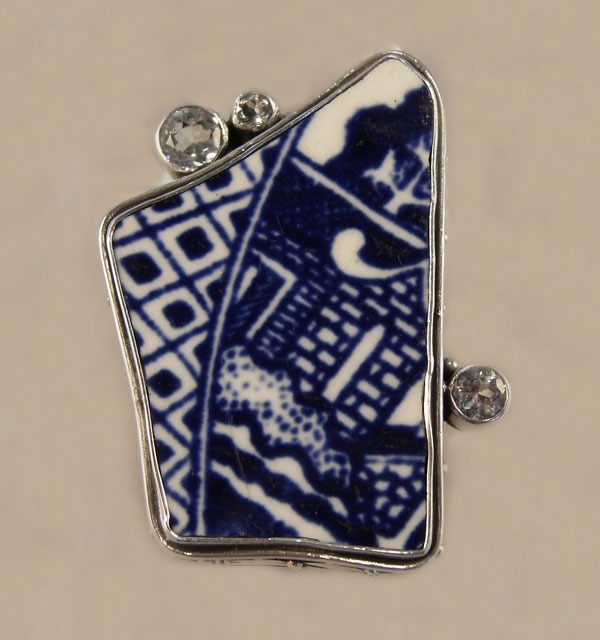 Mars & Valentine Vintage English WillowTile Shard Ring Size 9.25--REGULAR PRICE $250.00