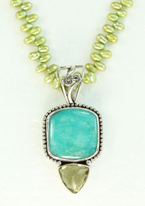 Amazonite & Lemon Topaz Necklace