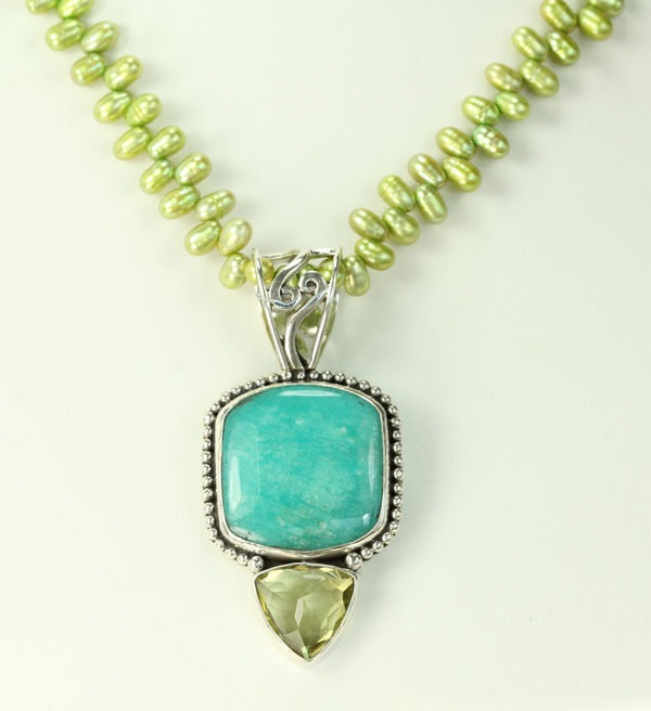 Amazonite & Lemon Topaz Necklace