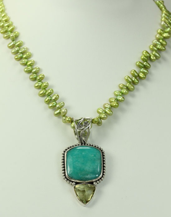 Amazonite & Lemon Topaz Necklace