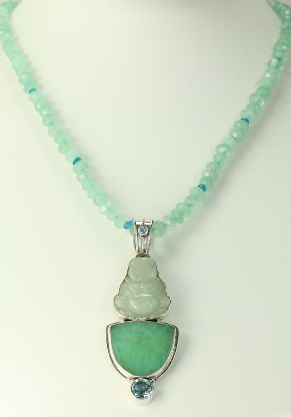 Hand Carved Jade with Chrysoprase