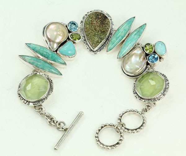 Echo of the Dreamer Pyrite & Prehnite Bracelet