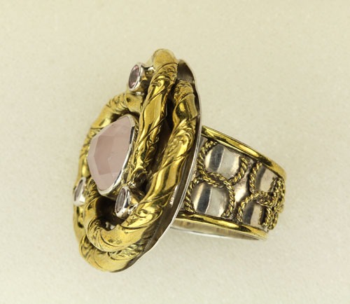Rose Quartz Love Knot Ring