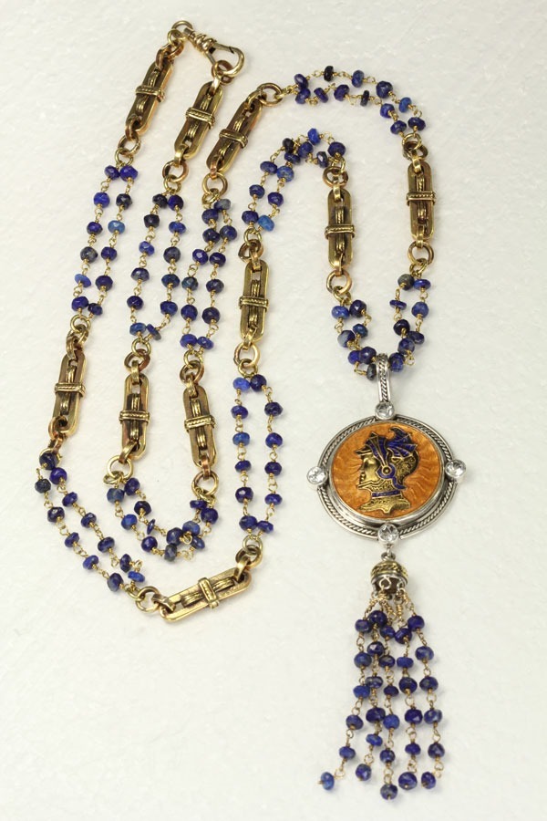 Mars & Valentine Jeanne d'Arc Antique Cameo Pendant Necklace