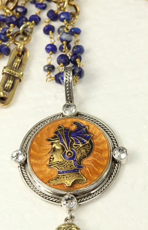 Mars & Valentine Jeanne d'Arc Antique Cameo Pendant Necklace