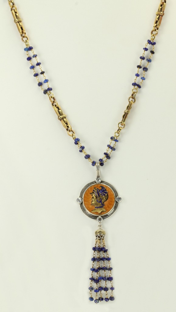 Mars & Valentine Jeanne d'Arc Antique Cameo Pendant Necklace