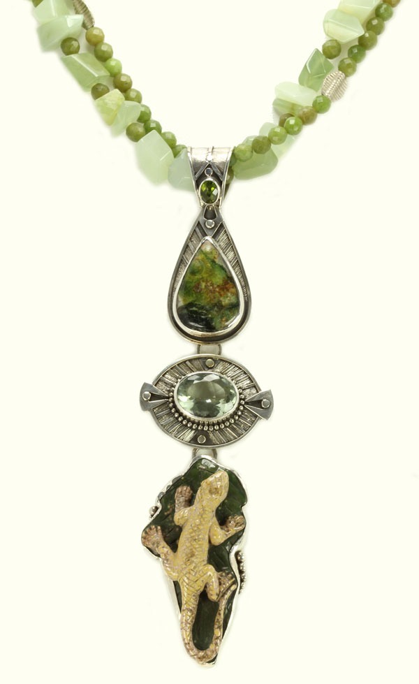 Echo of the Dreamer Lizard Statement Pendant