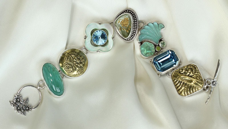 Blue & Green Pastel Bracelet--NOW ON SALE FOR $308.00