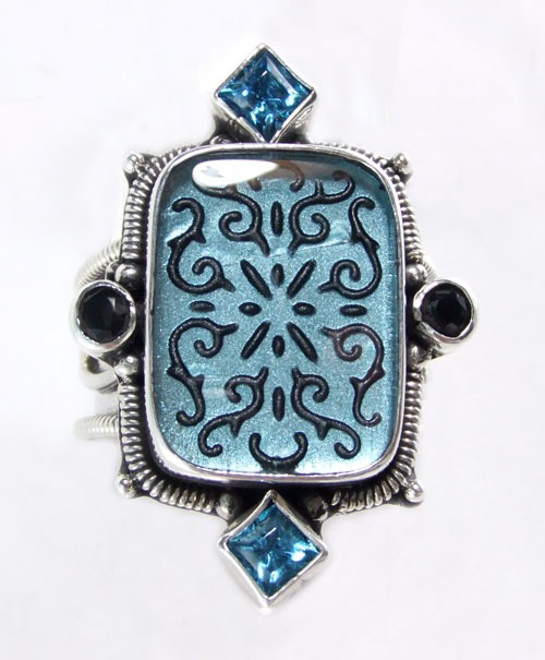 Teal Lace Ring