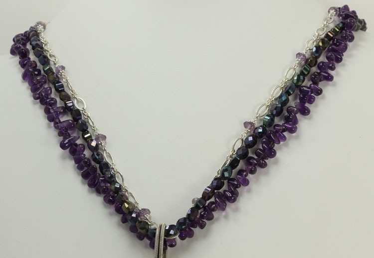 ECHO OF THE DREAMER Agate Drusy, Boulder Opal, & Amethyst Pendant Necklace--ORIGINALLY $725.00--NOW 25% OFF