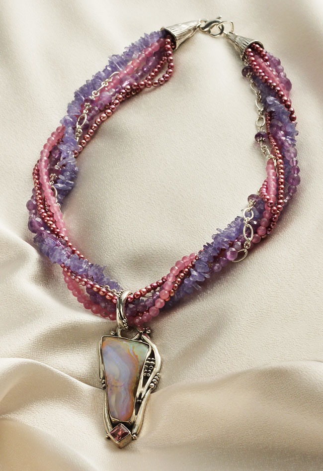 ECHO OF THE DREAMER Opal and Pink Tourmaline Necklace--ORIGINALLY $1295.00--NOW 25% OFF