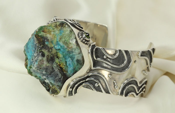 Raw Chrysocolla Drusy Cuff--ORIGINALLY $860.00--NOW 25% OFF